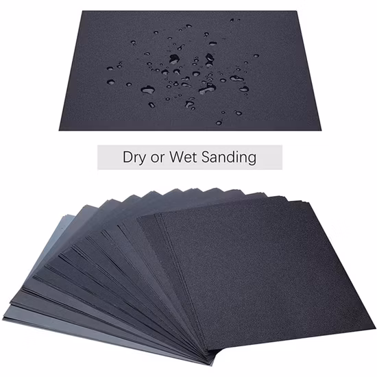 Feuille de papier abrasif imperméable à sec de polissage pour la finition de meubles en papier de ponçage
