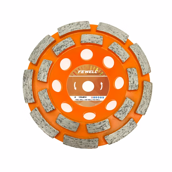 Meule diamantée brasée à l'argent, 4.5 pouces, 115x20x5x5 x M14, Double rangée, pour béton et pierre